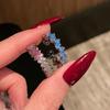 Color Full Diamond Micro-Inlaid Zir*****Pen Ring French Exquisite Super Fairy High-End Temperament Accessories Women