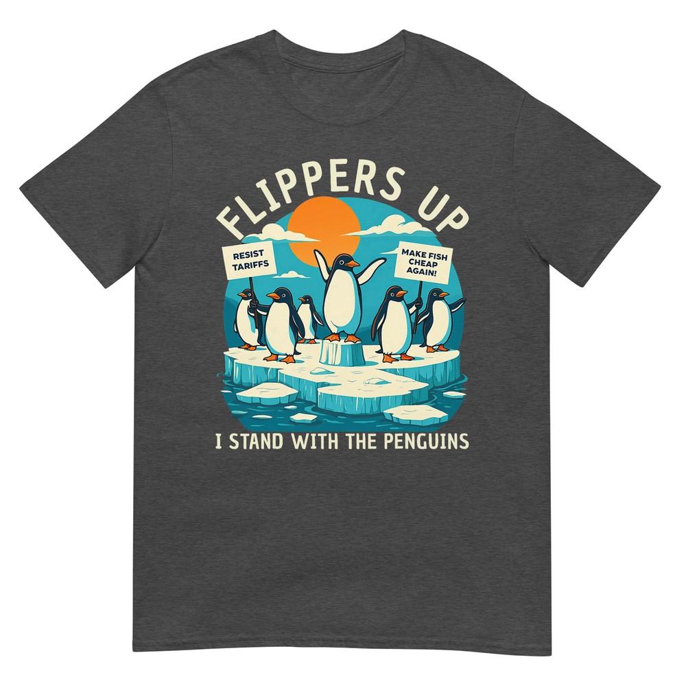 Funny Resist Penguins Protest Against Tariffs TShirt