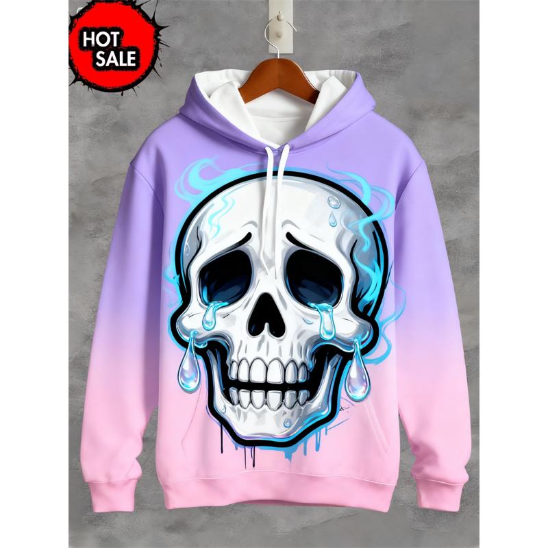 New Skeleton Skull Graphic 3D Print Hoodies For Man Oversized Hooded Sweatshirts Harajuku Tracksuits Pullover Tops Coat Clothing