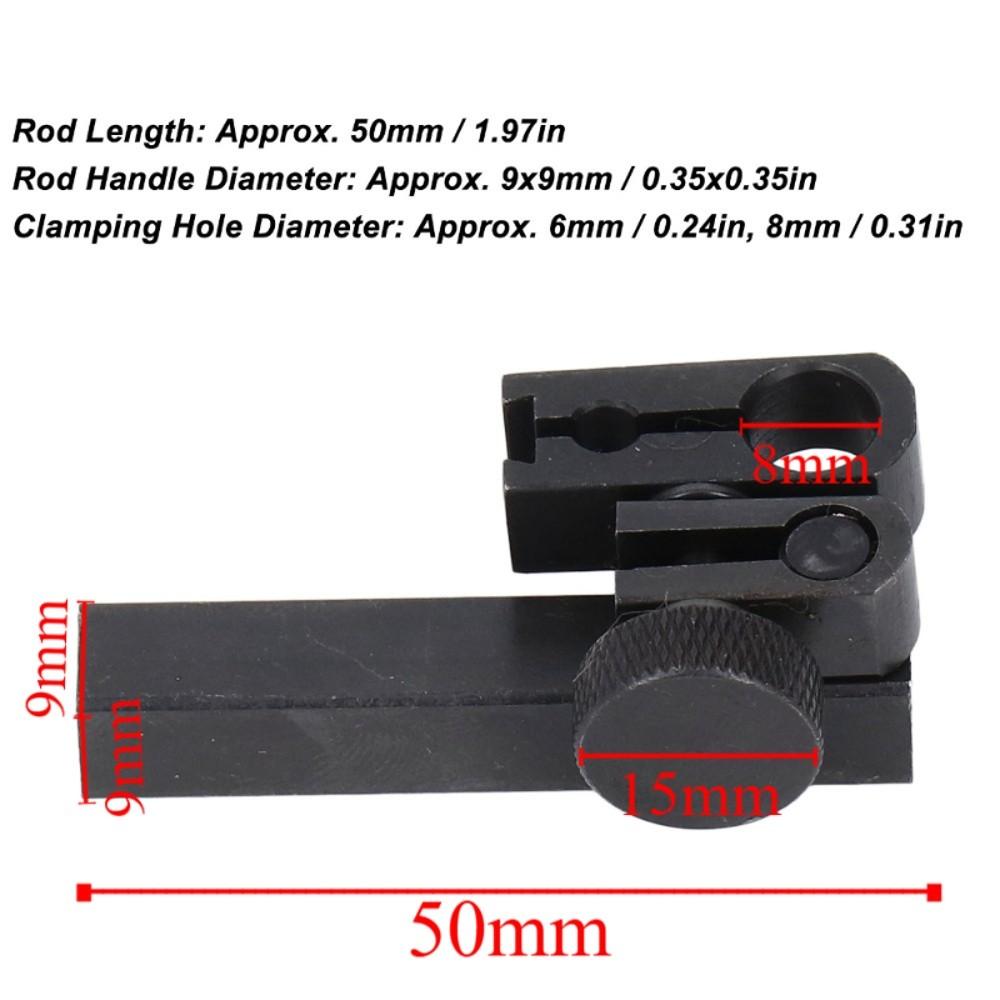 Rectangular Dial Test Indicator Holder Bar 9x9x50mm Sleeve Swivel Clamp Indicator Attachment 8mm 6mm 4mm Hole Clamp Extension