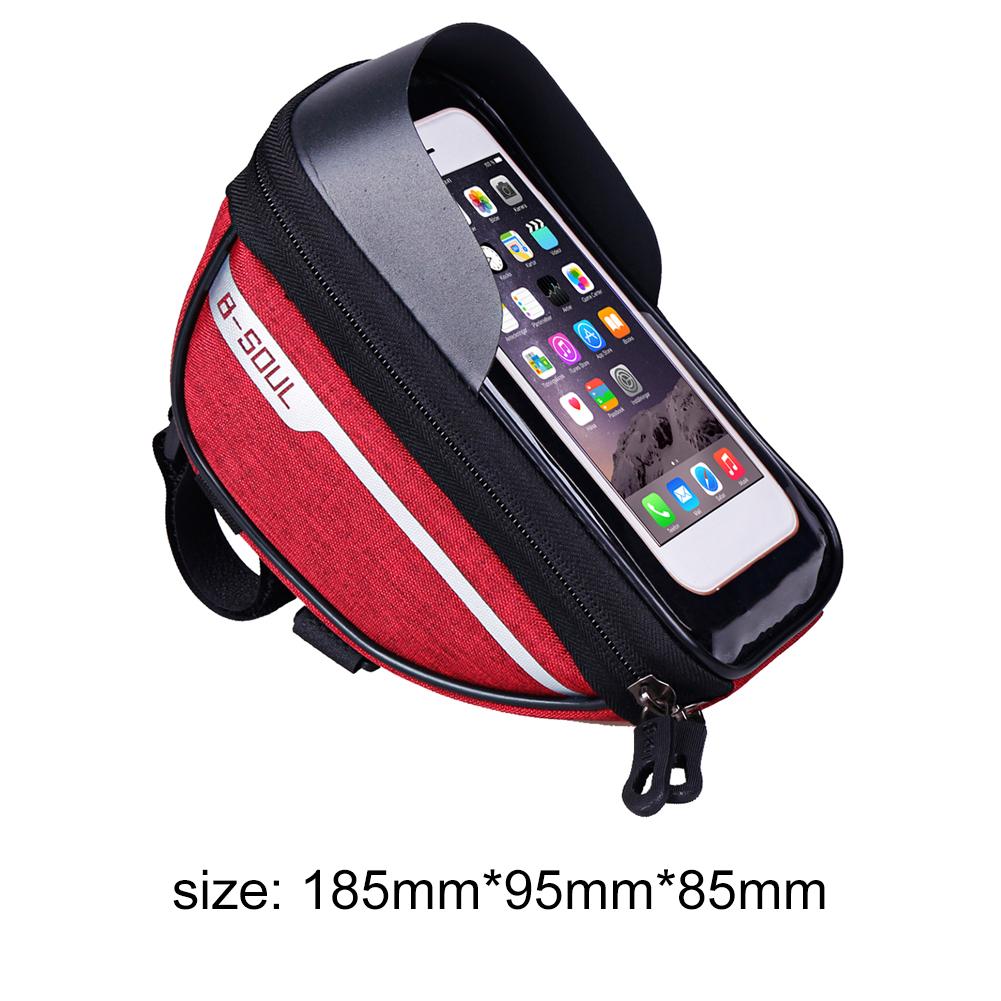 1L Bicycle Bag Cycling Top Front Tube Frame Bag 6.8inch Mobile Phone Case Touch Screen Road Hard Shell Case Bike Accessories