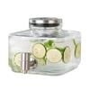 Clear Glass Juice Pitcher With Leak Proof Lid And Easy Press Dispensing System Party Water Jugs with Spigot