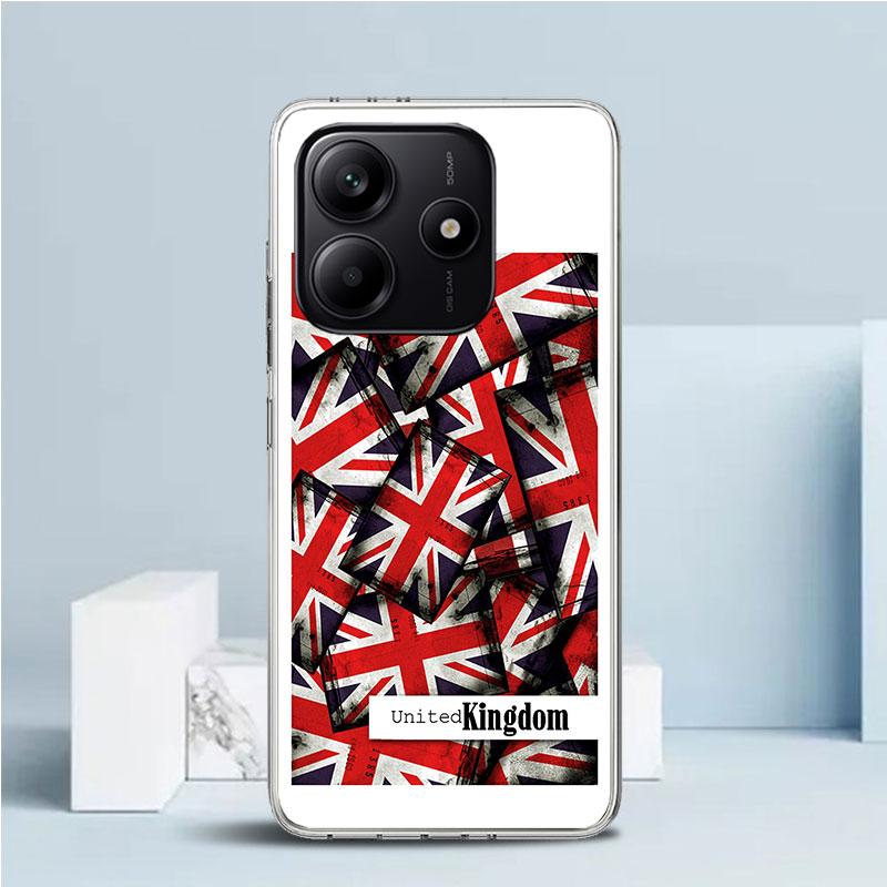 Union Jack England UK Flag Soft Cover for Xiaomi Redmi Note 15 14 13 12 Pro Plus Phone Case 14S 11S 11T 11E 10S 10 4G Pattern Sh