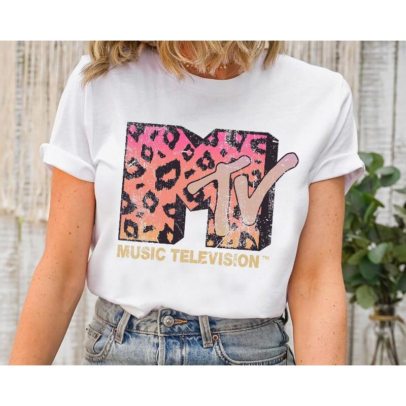 MTV Music TV Retro Street Summer New Style Unisex Casual Fashion Cotton Tshirt