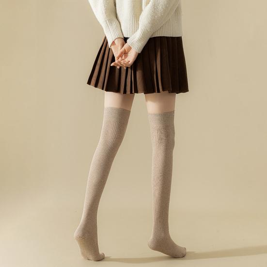 Women Thigh High Socks Extra Long Over The Knee Socks Thick Cotton Knit Boot Stockings Winter Leg Warmers