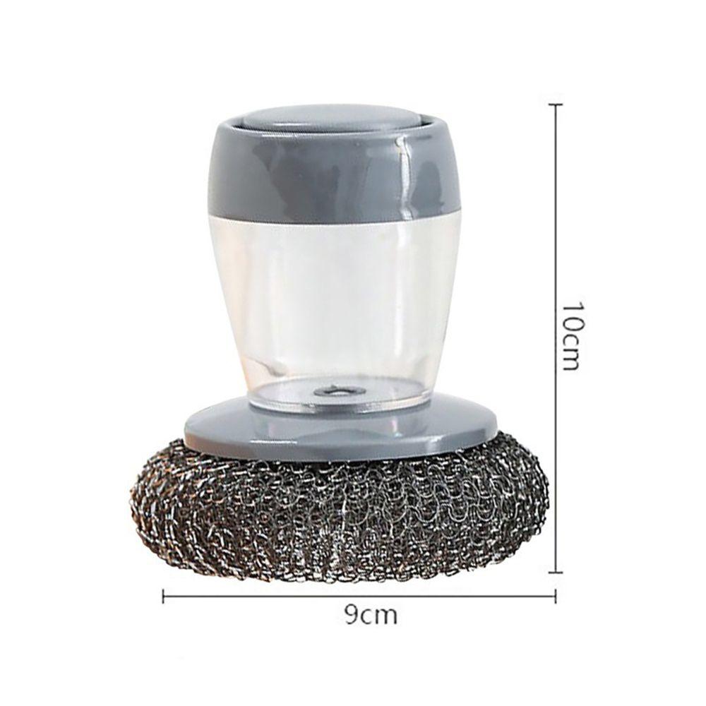 Ball Cleaning Kitchen Brush Cleaner Automatic Liquid Adding Soap Dispensing Palm Brush Push-type