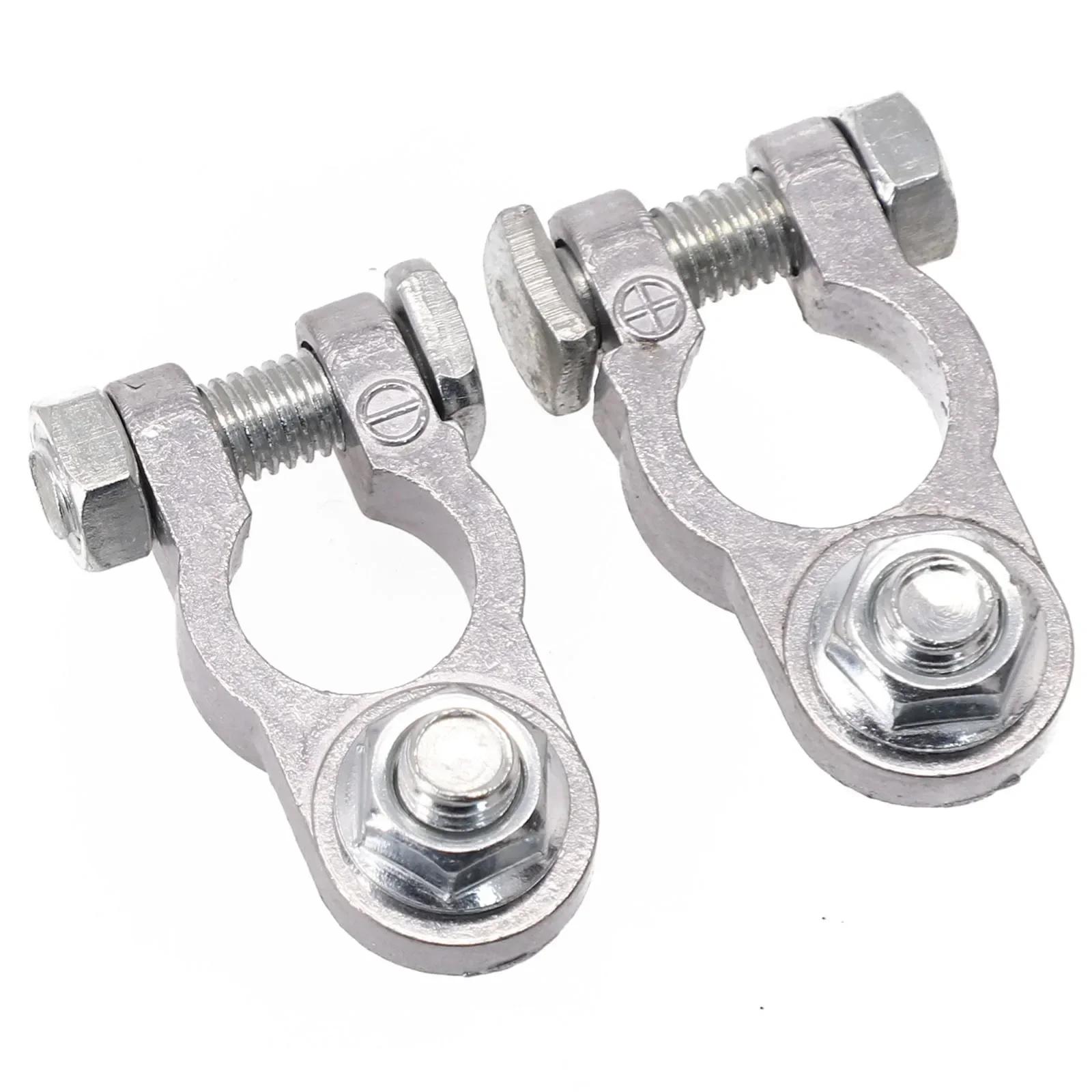 

2PCS Battery Terminal Clamps - Zinc Alloy Positive & Negative Pole Car Battery Clips with Screws, Secure Connector Fixing