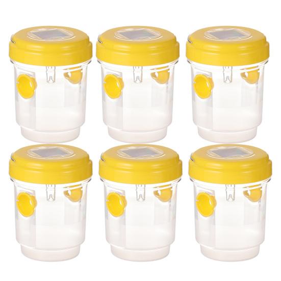 Hanging Wasp Trap Reusable Fruit Fly Trap Eco-friendly Detachable Plastic Hornet Trap with Two Entrances for Garden Orchard Effective Insect Control