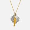 Design Ocean Wind 18K Gold, Freshwater Pearl Gold Silver Color Matching Sunfish Pendant Necklace