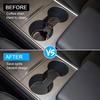 For Tesla Model 3 Accessories - Model Y -2024 2025 Cup Holder Erts Center Console Liner Coasters Mat Pad Interior Decoration 3D Silicone (Black Trim,