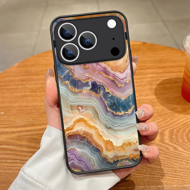Colorful Marble Case For iPhone 17 Pro Max Case iPhone 16 15 14 13 Pro Max 17E Magnetic For Magsafe Thin Ring Hybrid TPU+PC Matte Cover