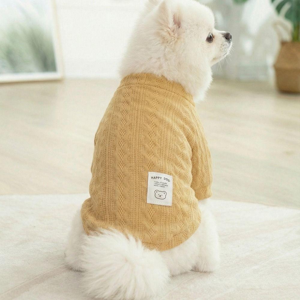 Solid Color Dog Knitting Sweater Cozy Pet Pullover Fashionable Cat Vest  Autumn Winter Season