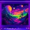 1pc UV reactive tapestry, space planet science fiction mountain range, starry sky natural landscape room decoration tapestry