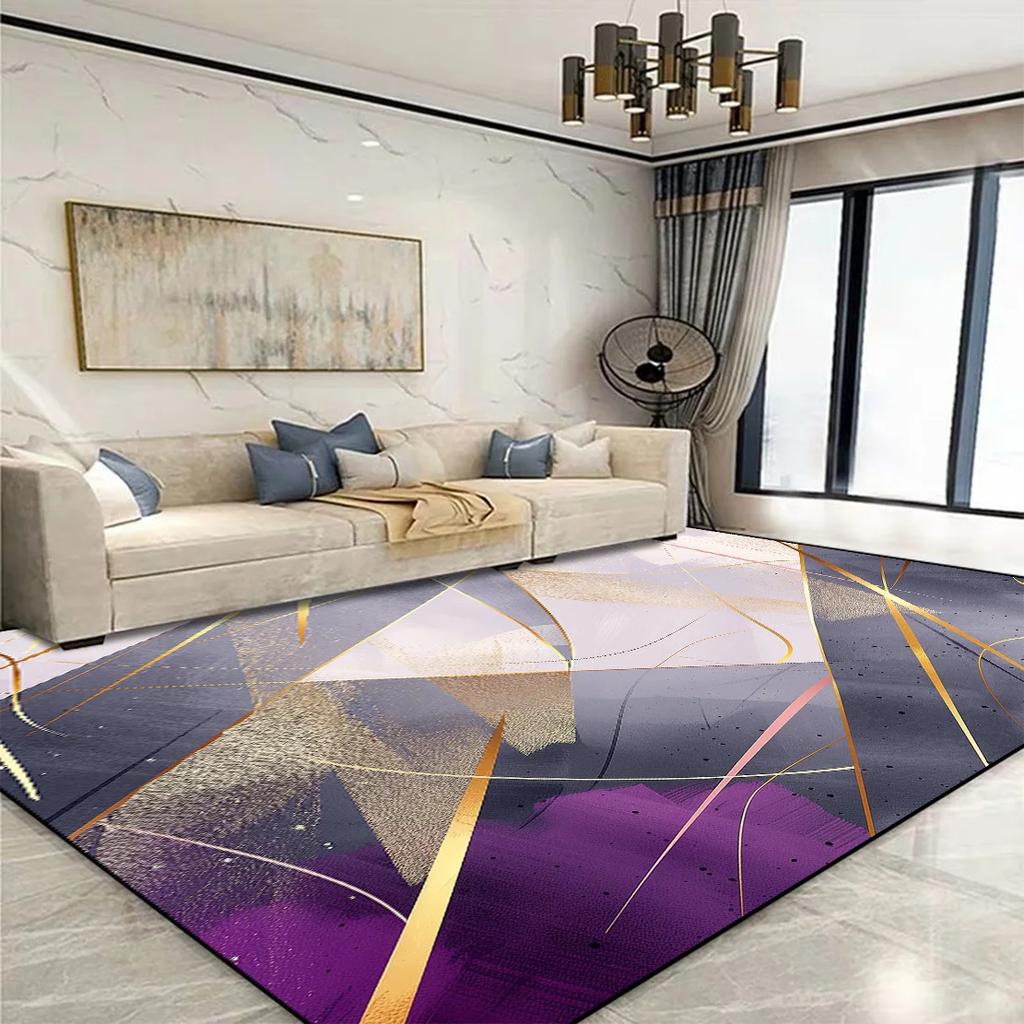 Modern Golden Geometric Carpet for Living Room Large Area Decoration Home Rugs for Bedroom Soft Non-slip 200x300 Lounge Sofa Mat