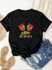 Unisexs Black Tropical  Sleeve Tshirt  Aloha Beaches Pineapple Strawberries Design Casual Crew  Tee