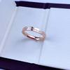 Stainless Steel Gold/ CopperColor Forever Love Zirconia Finger Ring for Women Size 5-10# Wedding Band Engagement Jewelry Gifts