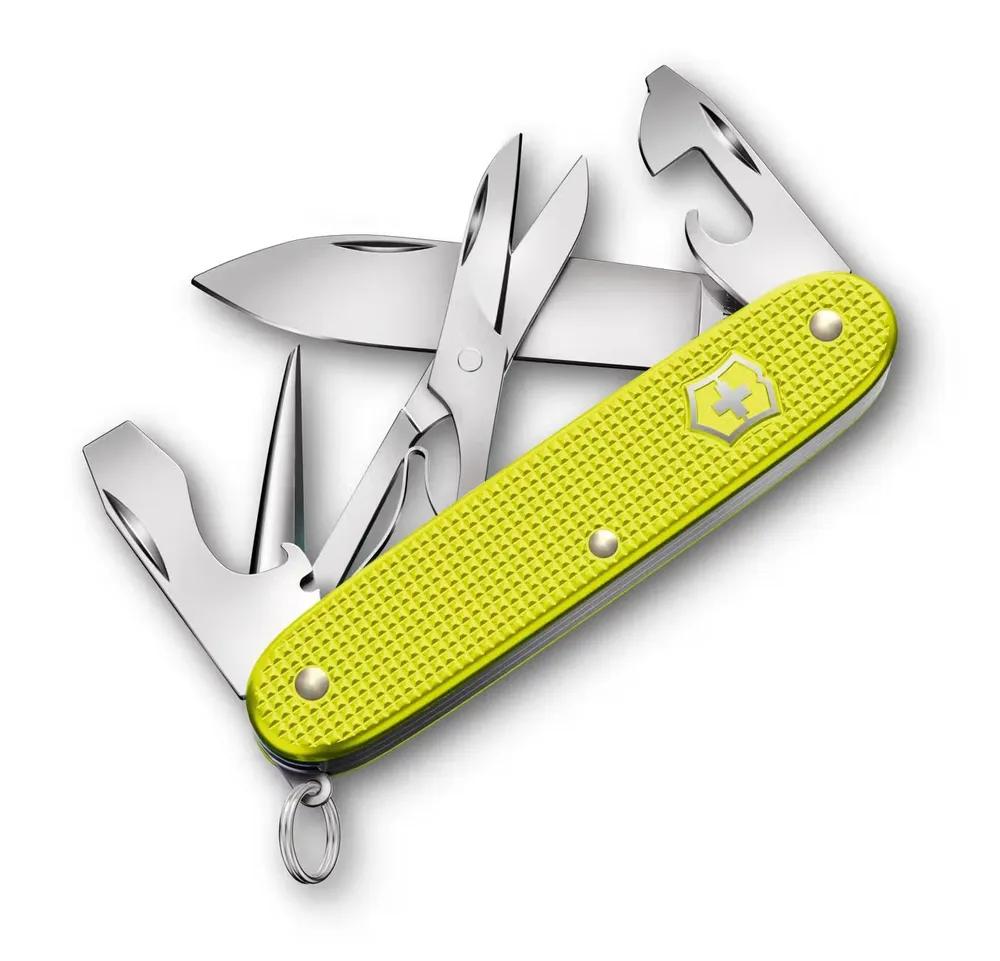 VICTORINOX 2023 PIONEER X ALOX Limited Edition Fluorescent yellow aluminium (93 mm, 9 functions) Engraved 2023 Gift box Article 0.8231. L23