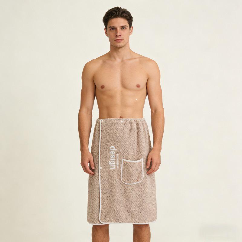 Adult Absorbent Coral Velvet Wearable Bath Towel and Men s Bathrobe 70*140 cm / Approx. 300g