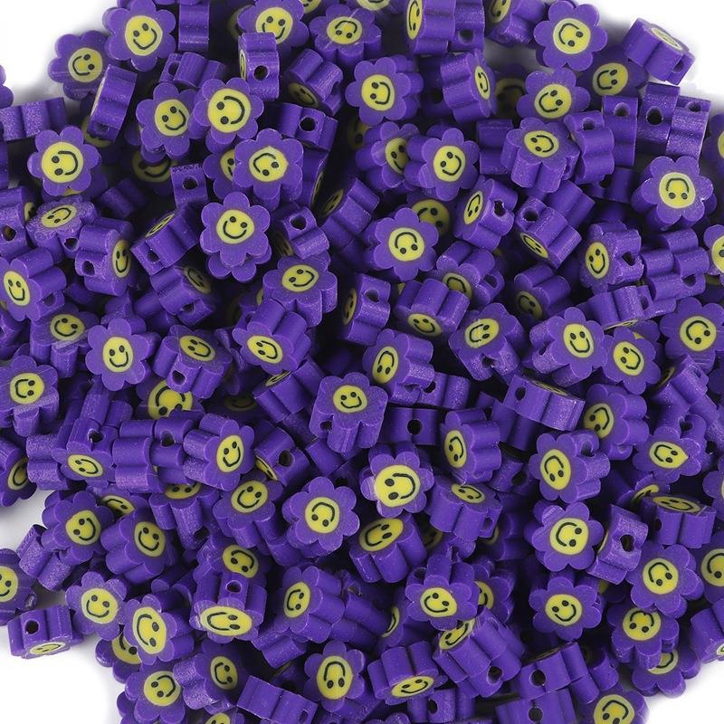Colorful Sunflower Smiley Face Polymer Clay Beads for DIY Earring and Jewelry Making