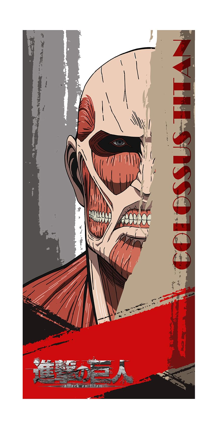 

AFORCE x DRAGON HORSE Attack on Titan Colossal Titan Character Towel