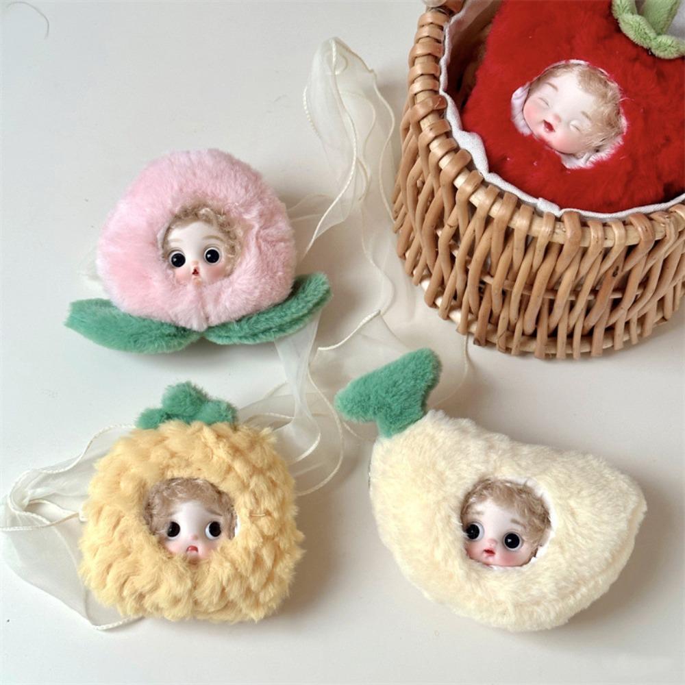 

Model Cartoon Fruit Girl Keychain 3D Big Eyes Girl Model Doll Key Pendant Luggage Decoration