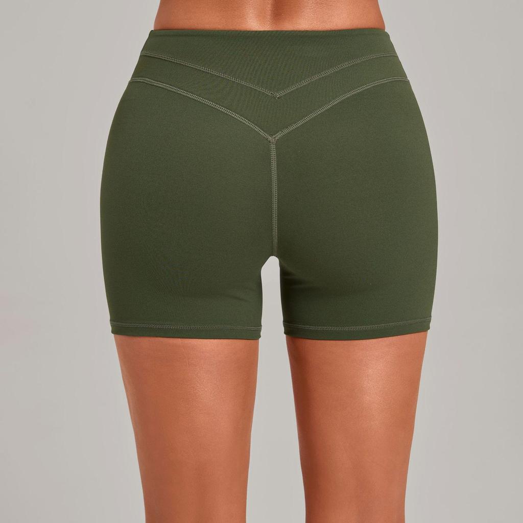 High-Waisted Cross-Waist Yoga Shorts for Running, Cycling, Sports (Model 9721)