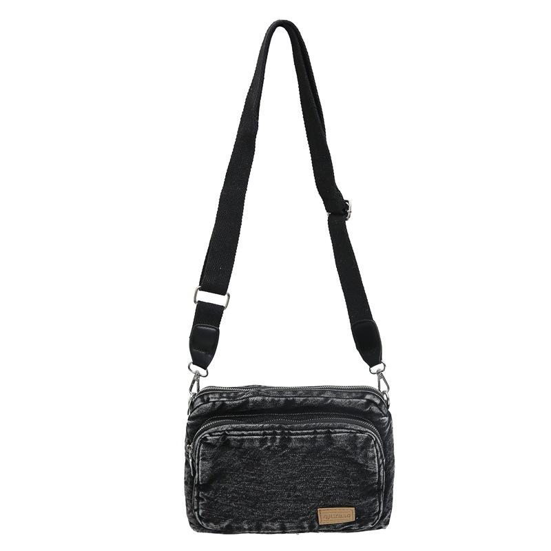 Retro Denim Bag Student Messenger Bag Literary Lazy Style Shoulder Bag Versatile Soft Girl Dancing Small Bag