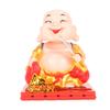 Solar Buddha Figurine Maitreya Auto Hand Shaking Solar Powered Durable ABS Buddha Statue for Home Car Office Gold