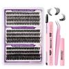 30D100D Dense Single Cluster False Eyelash Set 10-16Mm Curled Diy Segmented Eyelashes