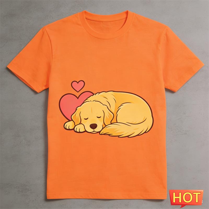 Summer Funny Cute Golden Retriever Graphic T Shirts Trendy Dog T-shirts Casual