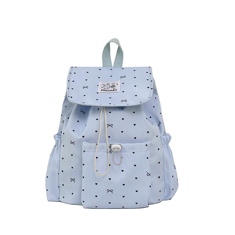 Schultasche Koreanischer gepunkteter Rucksack Mädchen Niedliche Schleife Schüler Schultasche Hoher Wert Kordelzug Süß Reise Kleiner Rucksack