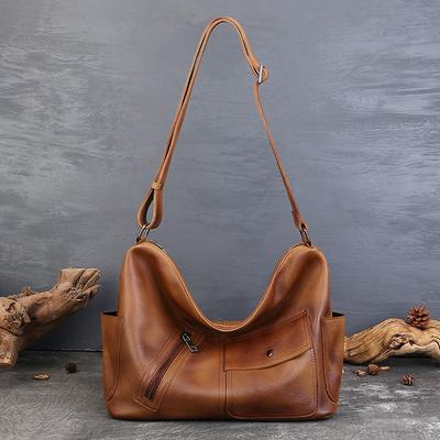 Borsa Tote da Tempo Libero in Vera Pelle da Donna Grande Morbida Pelle di Mucca Grande Capacità a Spalla a Tracolla