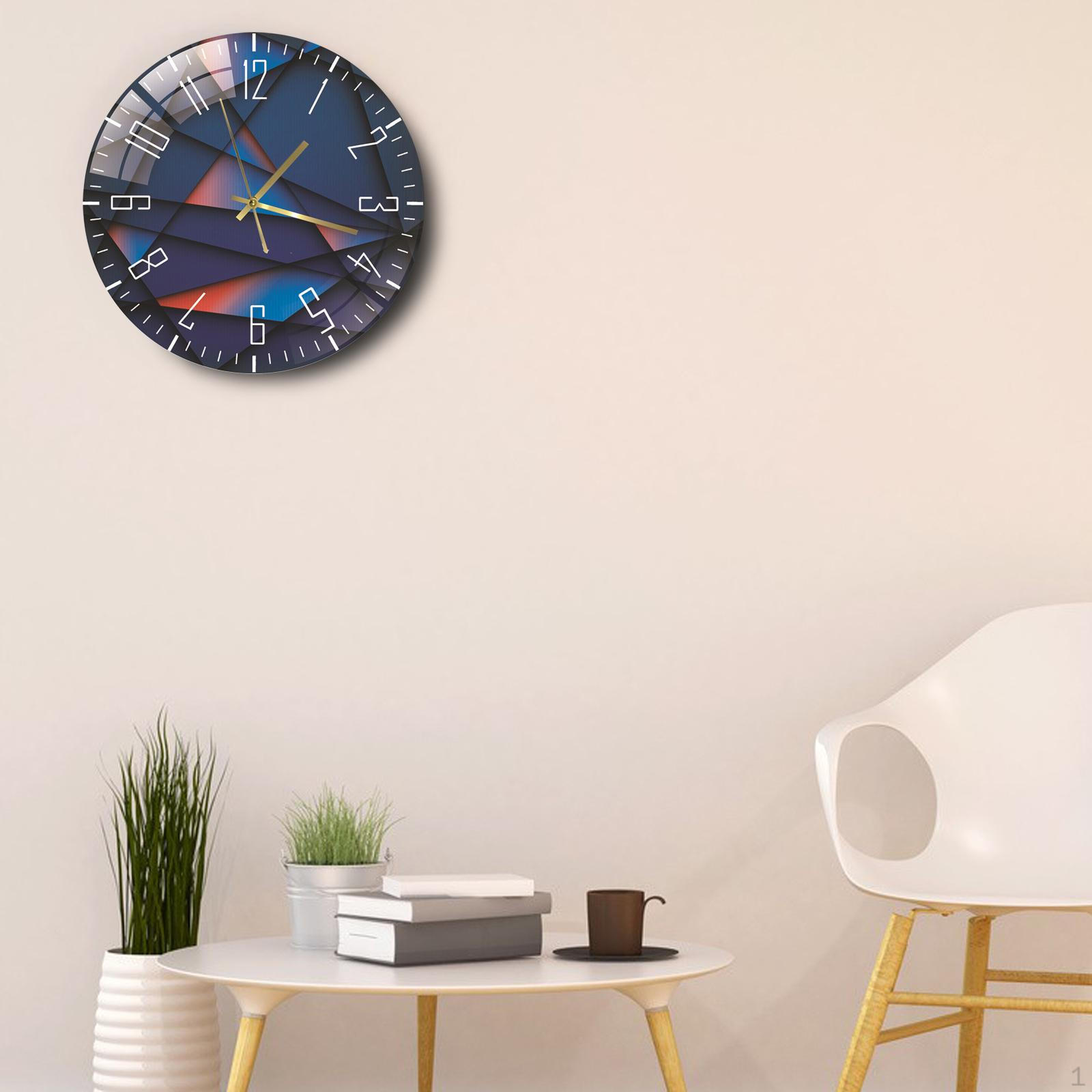 

12-дюймовий акриловий настінний годинник без тикання з арабськими цифрами. Тихі кварцові годинники для ванної кімнати. F