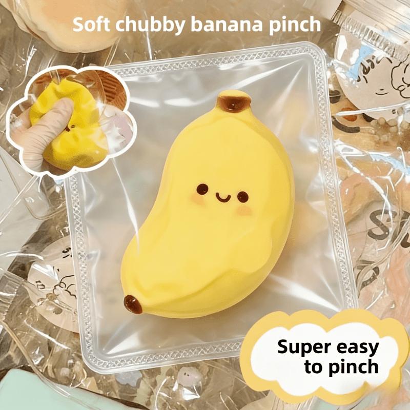 Schattig Banaan Squishy Speelgoed, Zacht Knijp Speeltje voor Stressverlichting, Kawaii Langzaam Rijzend Fidget Speelgoed voor Kinderen Volwassenen, Grappig Feestcadeau