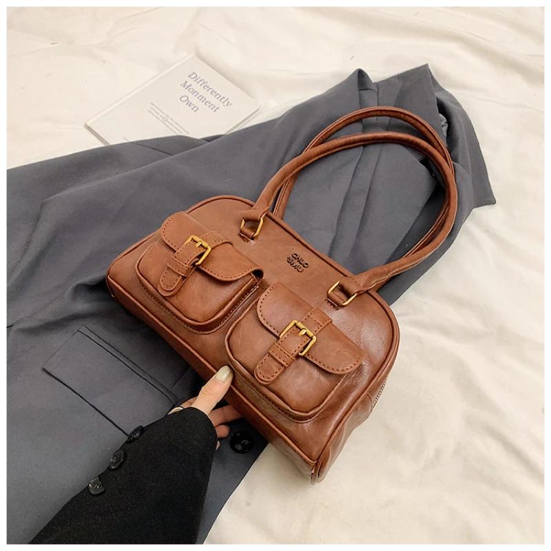 

2024 New South Wind Chio2Nd Samba Lounge Pillow Bag Women S Autumn Vintage Boston Bag Commuter Handheld Shoulder Bag (20cmMax Length30cm)