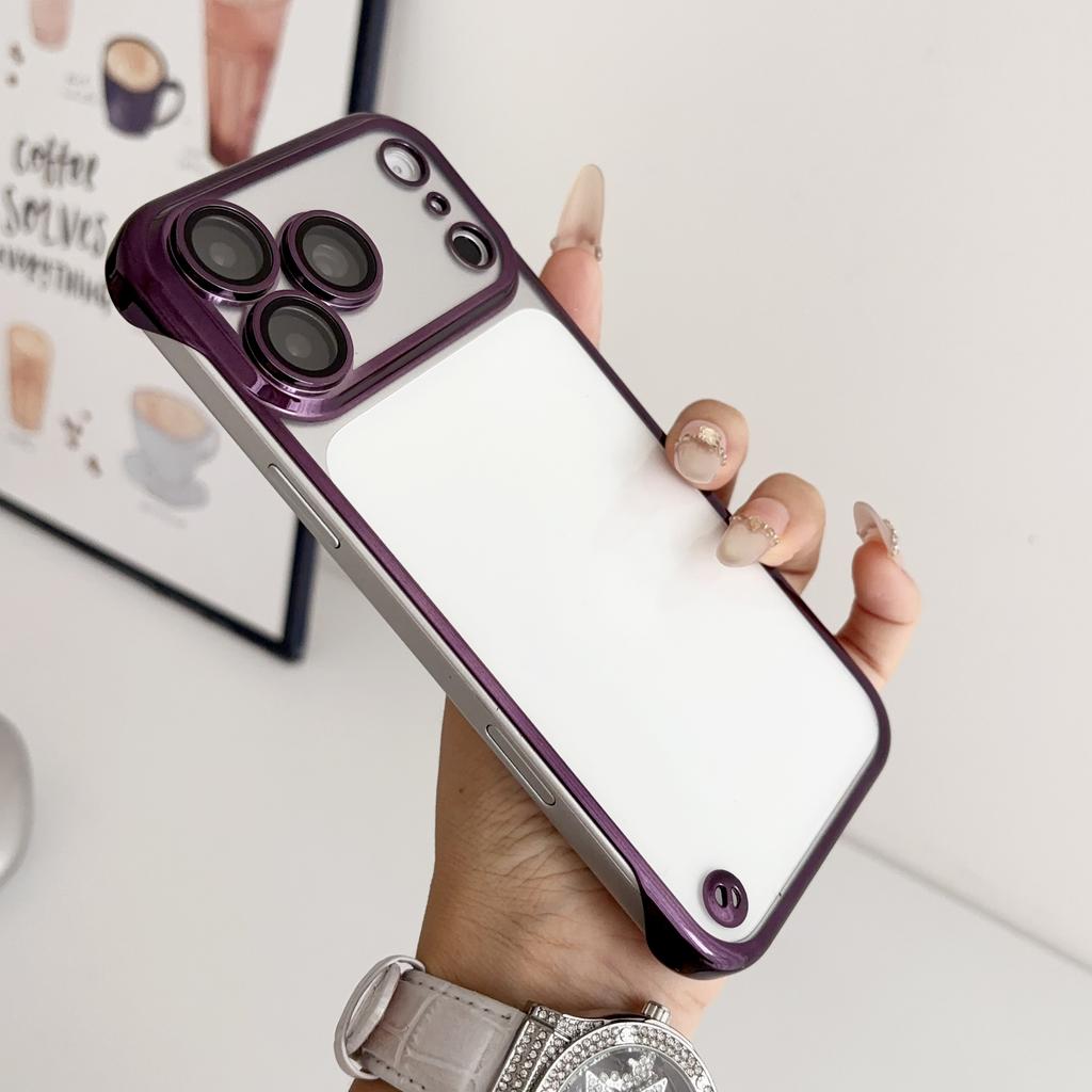 Ultra Thin Plating Clear Hard PC Phone Case For iPhone 18 17 16 15 14 Pro Max Lens Protection Shockproof Frameless Cooling Cover