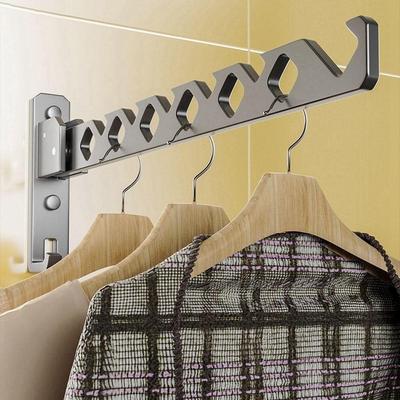 Foldable Wall-mounted Hanger Holder Aluminum Garment Hooks Holder Fashion Clothes Drying Rack