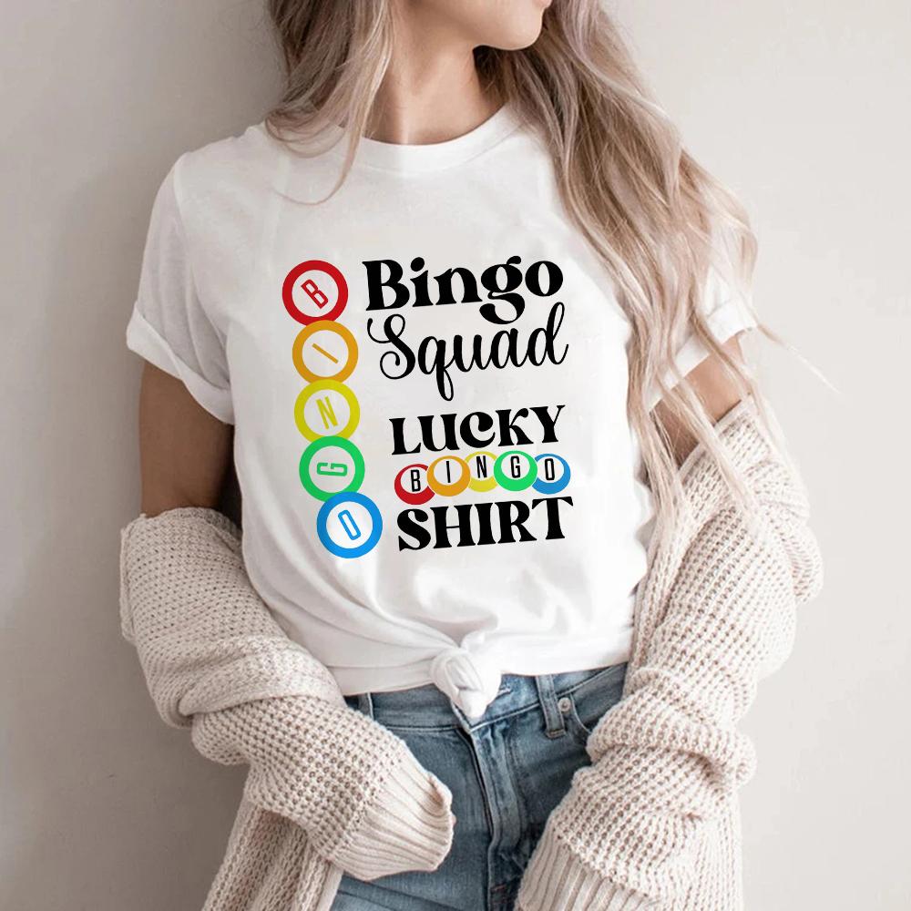 Bingo Night Print Graphic Streetwear Fashion T-Shirts Harajuku Clothes Short Sleeve Summer Tee Casual Female Tops