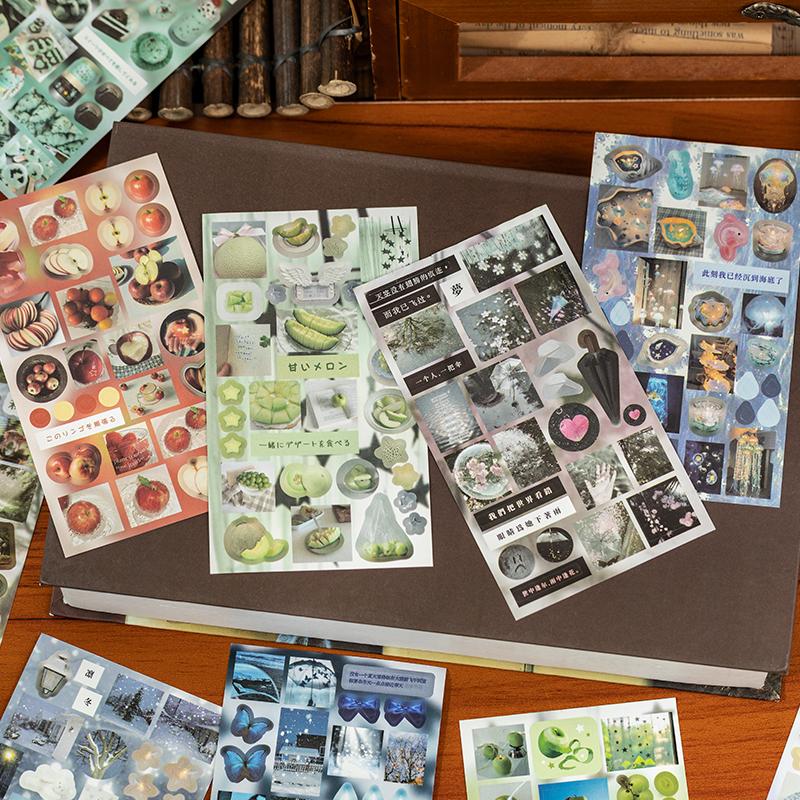 20sheets/book Die Cut Stickers Book Cartoon Decorative Handmade Scrapbooking Supplies Diary Sticker Japanese Stationery Stickers