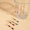 European and American Multicolor Natural Stone & Seed Bead Tassel Earrings, Stainless Steel Women's Accessory