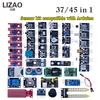 LIZAO 37/45 in 1 Sensor Kit, Assorted Sensor Modules Compatible with Arduino for DIY & Educational Projects