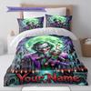 Name Custom Clown joker Pattern Bedding Set Quilt Cover Pillowcase Home Decor Gift (1 * duvet cover + 2 * pillowcase, without core)