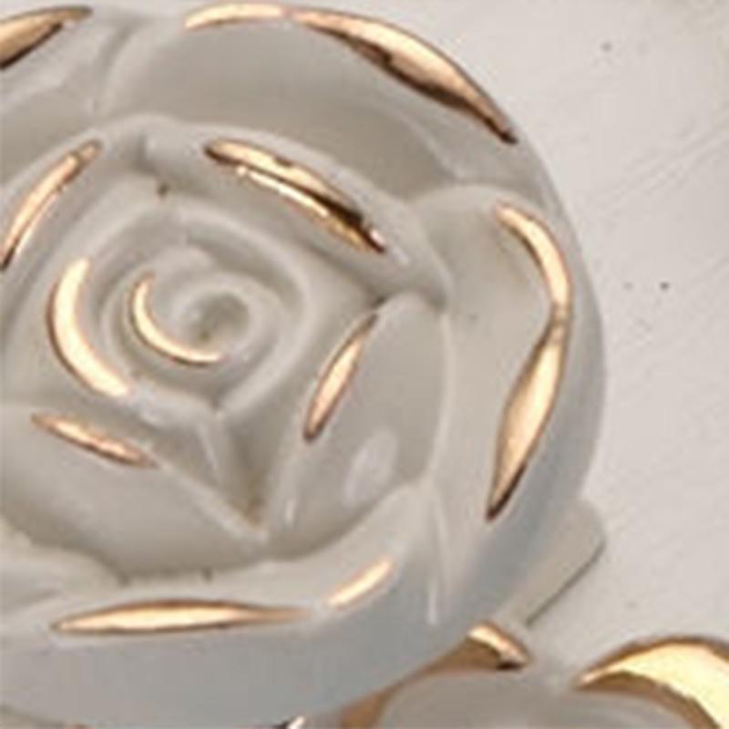 Euro Rose Cabinet Knobs Vintage Exquisite 3D Zinc Alloy Flower Drawer Pull Handles for Kitchen