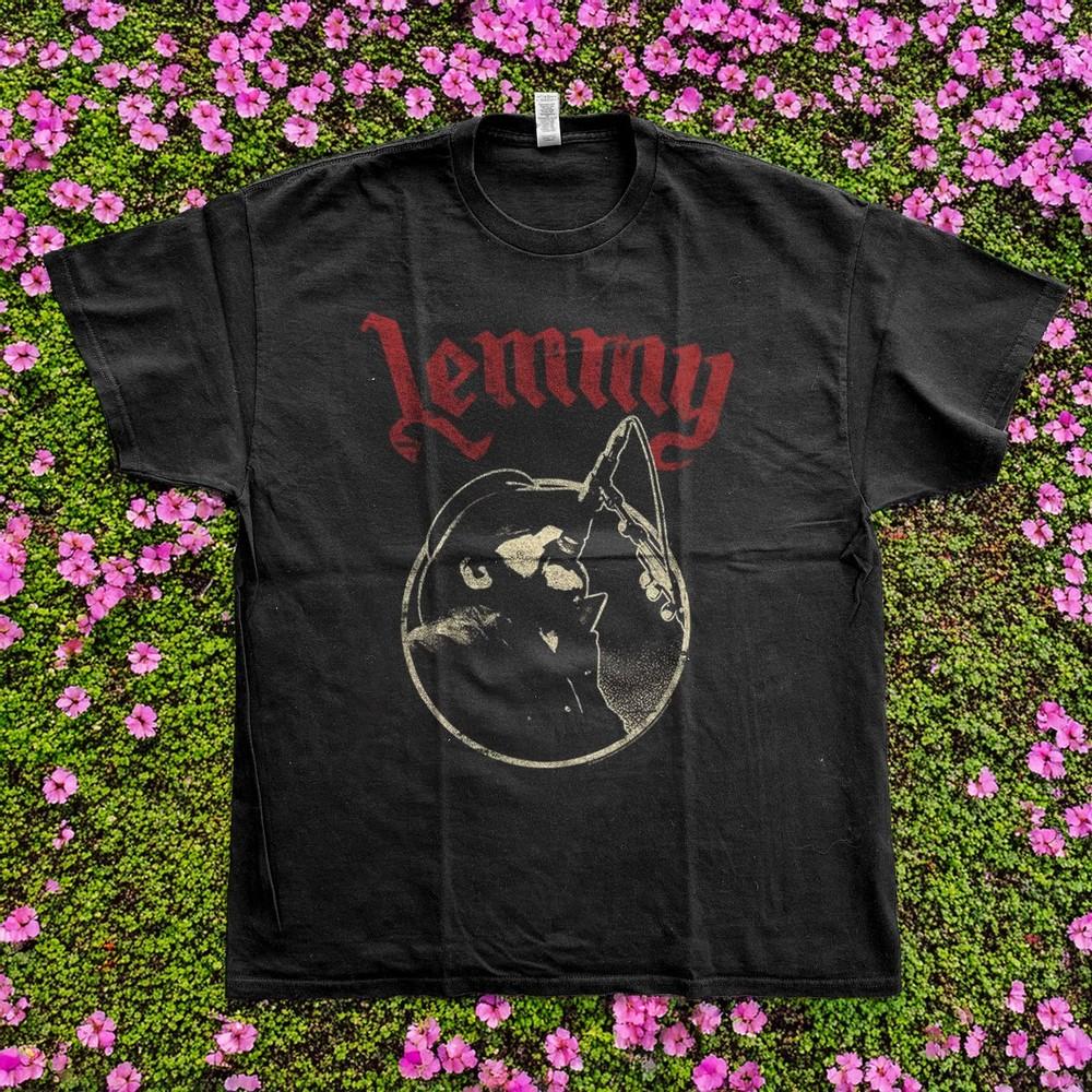 Motorhead Lemmy Singing In Mic Circle Black Cotton Tshirt Size S5XL Unisex T-Shirt L