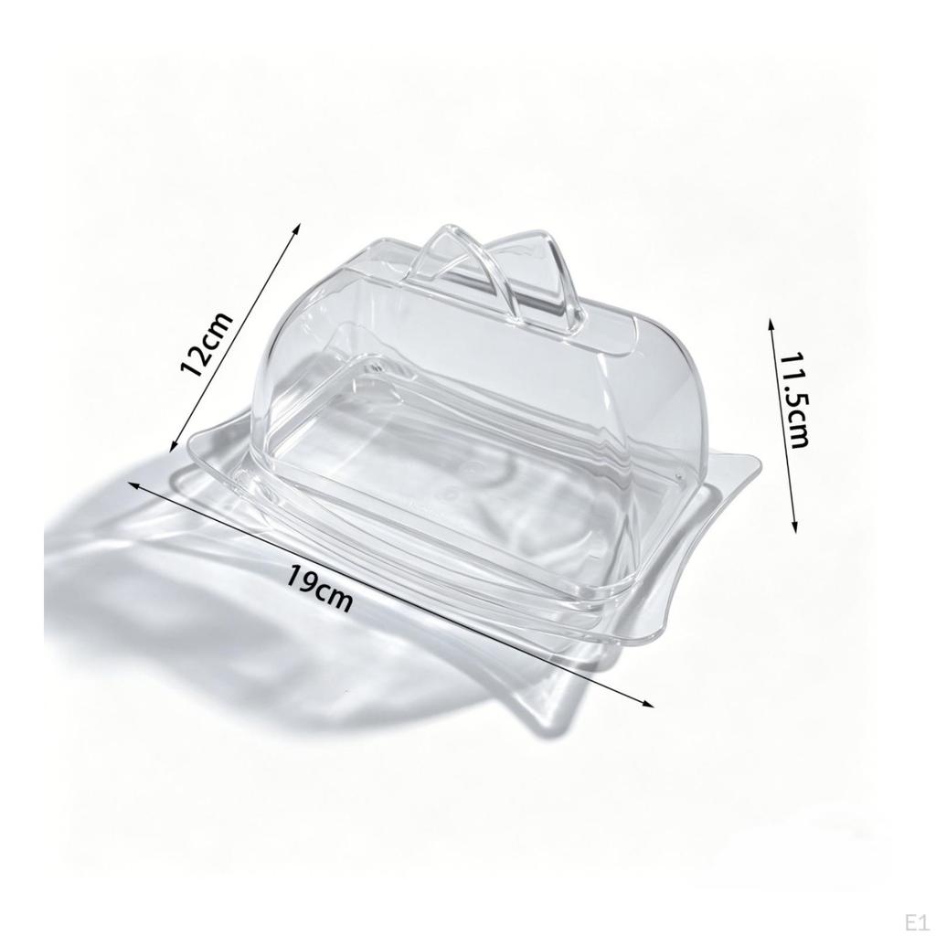 Covered Butter Dish Snug Lid Acrylic Dining Cover Domed