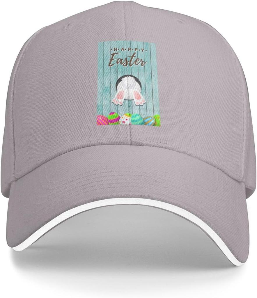 Funny Bunny Butt Easter Eggs Baseball Cap Polyester Casual Adjustable Summer Sun Protection Hat Adult