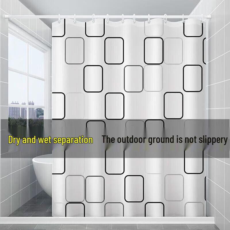 Geometric Pattern PEVA Shower Curtain