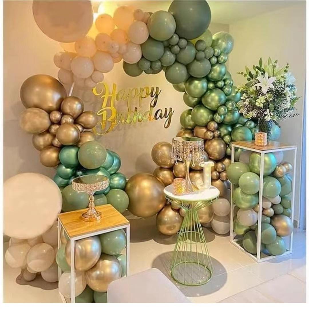 

Набор шаров цвета авокадо, тон кожи Animal Crossing, металлическая гирлянда из шаров, украшение на детский день рождения Set as shown