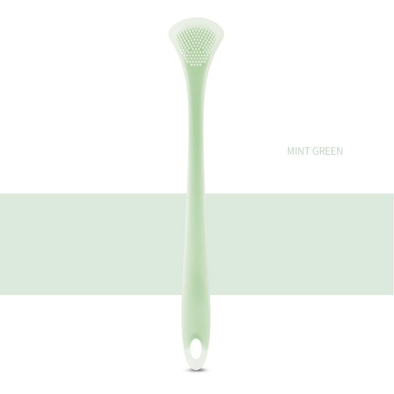 

Щетка для чистки языка Мягкий силиконовый инструмент для чистки языка Двусторонняя чистка Массаж Скребок для языка Инструмент для ухода за полостью рта зелёный