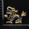 Handmade Glass Emperor Dragon with Golden Orb, Small
